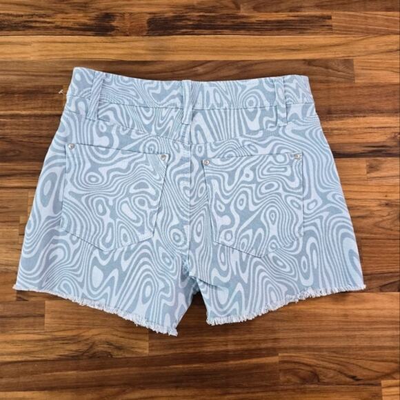 RSQ Women’s Shorts High Rise Y2K Pop Dopamine Print Statement Pattern Blue Sz 25 - Picture 3 of 12